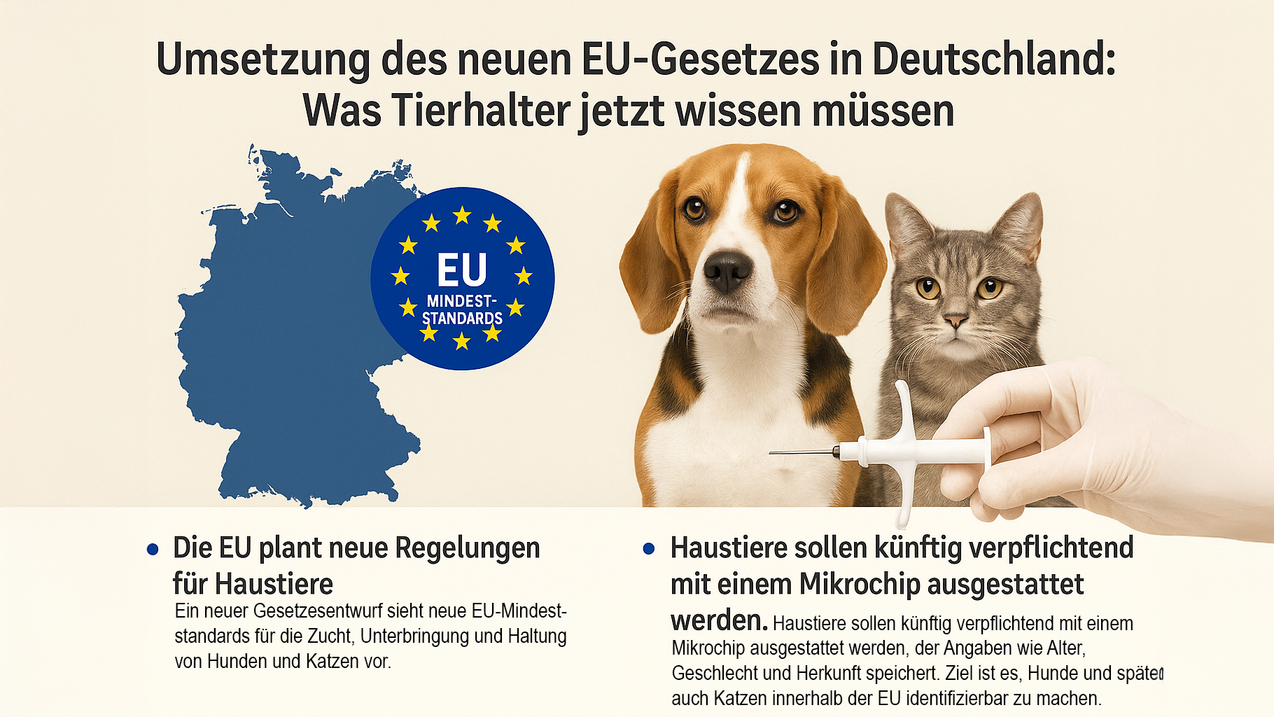 Umsetzung des neuen EU‑Gesetzes in Deutschland: Was Tierhalter jetzt wissen müssen