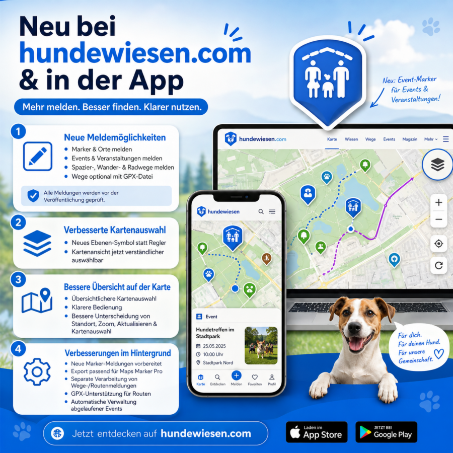 Neu bei hundewiesen.com & in der App!